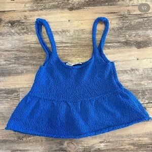 Zara knit tank top blue size small